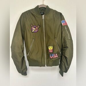 Topshop green bomber jacket women’s size small